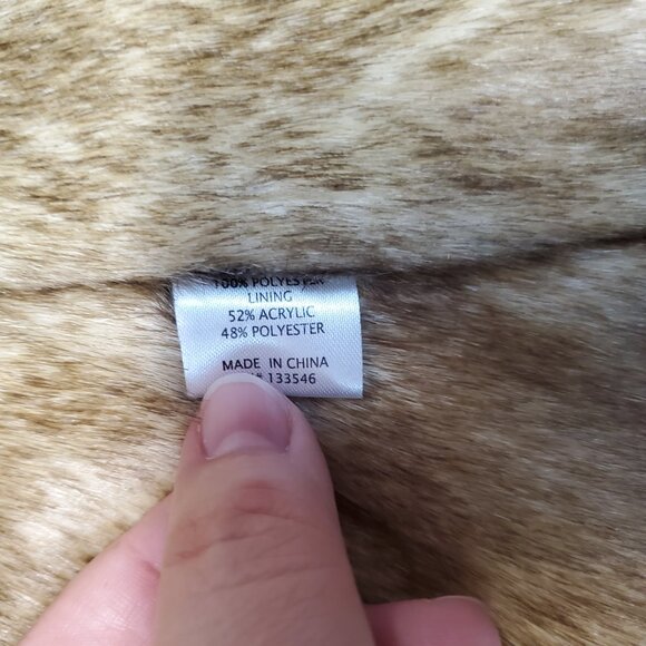NWT Crosby. Bohemian Y2K Romantic Preppy Party Tan Faux Suede Faux Fur Vest S - Picture 7 of 8